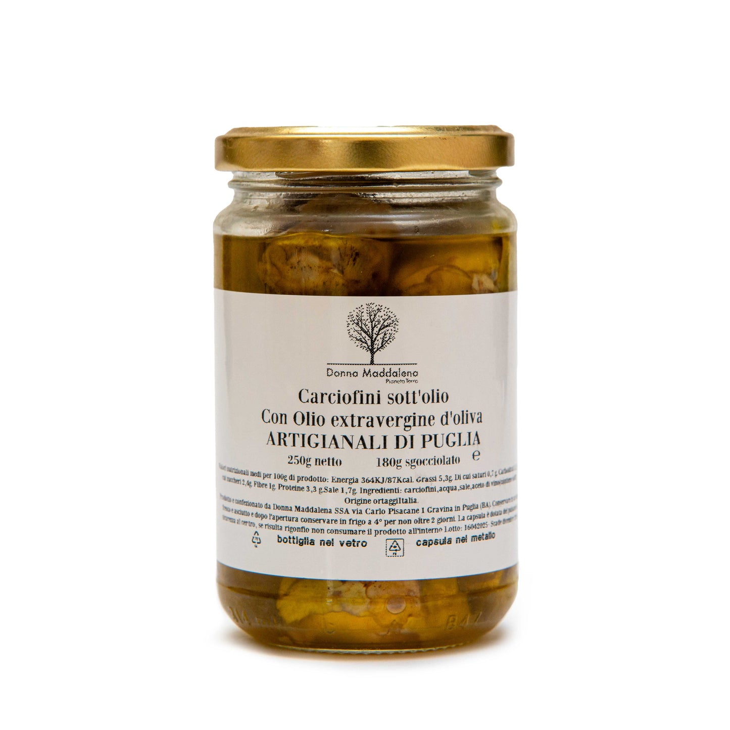 Carciofini sott'olio extravergine 250gr